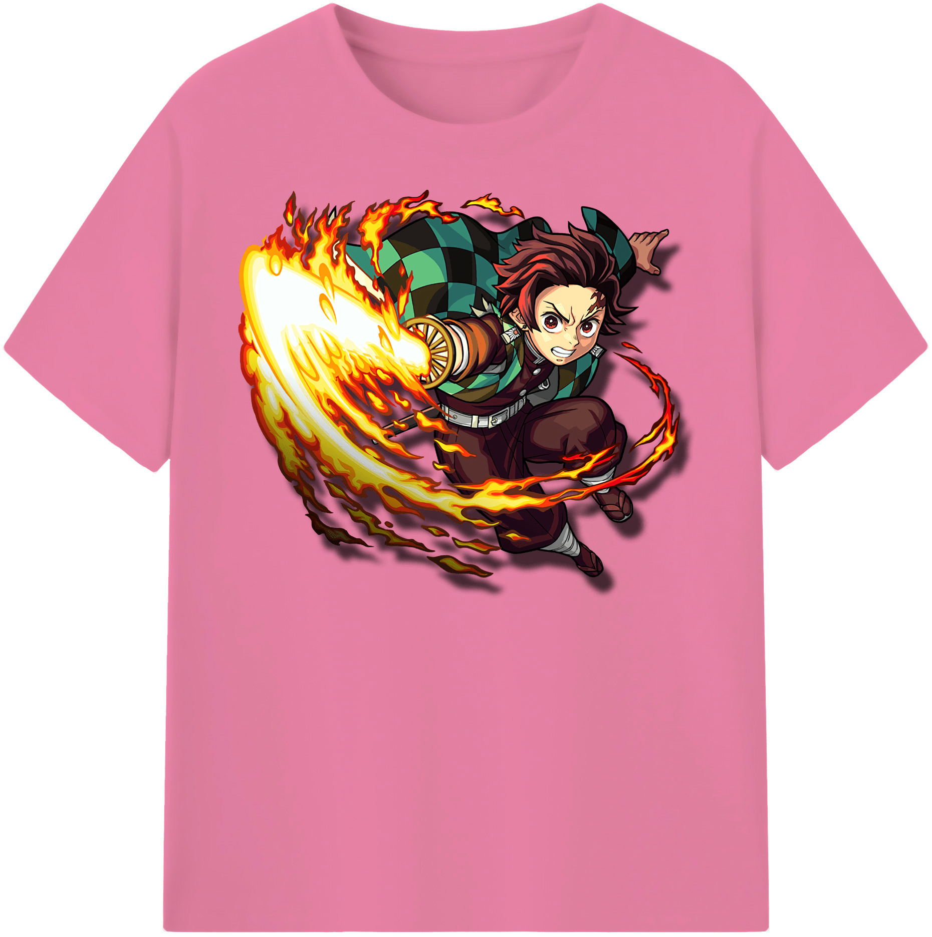 （画像用） 鬼滅の刃 竈門 炭治郎／かまど たんじろう Kamado Tanjirou 綿100％半袖Tシャツ（フロントプリント）
